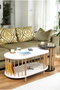 Hanah Home Peka111-125 Juego de Mesas de Café Blanco y Antracita